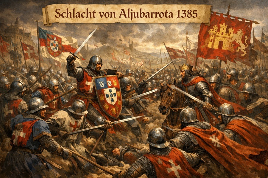 Schlacht von Aljubarrota im Jahr 1385 in Portugal