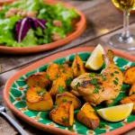 Frango à Algarvia com Batata Doce Assada