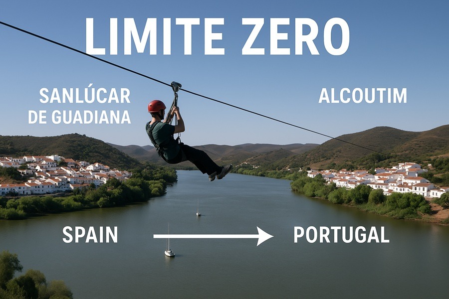 Seilrutsche verbindet Portugal mit Spanien