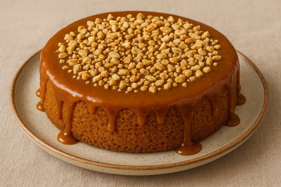 Bolo de Amendoim com Caramelo- Erdnusskuchen mit Karamell