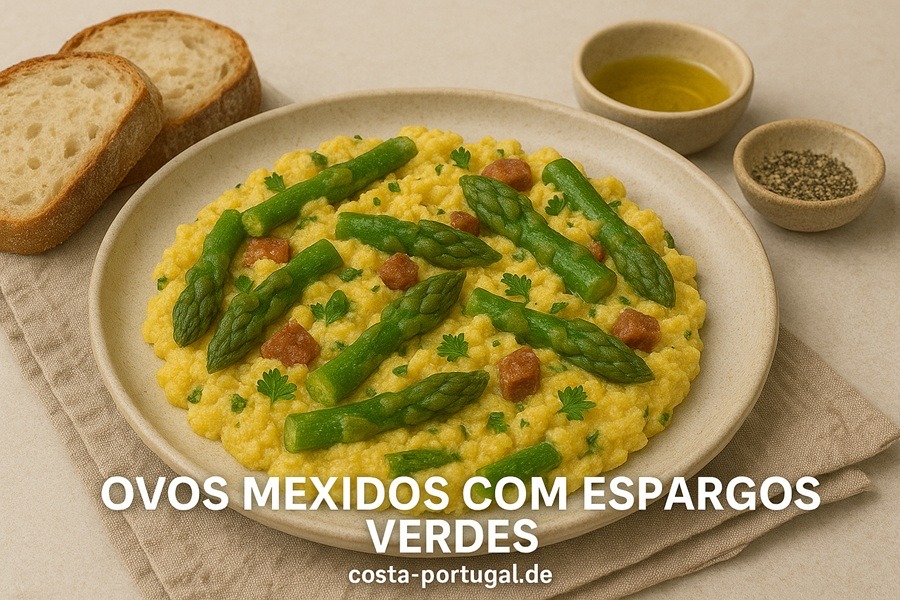 Rührei mit grünem Spargel- Ovos mexidos com espargos verdes