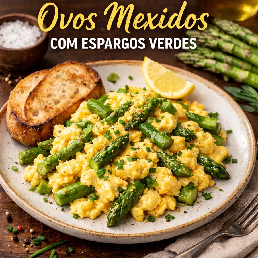 Rührei mit grünem Spargel- Ovos mexidos com espargos verdes
