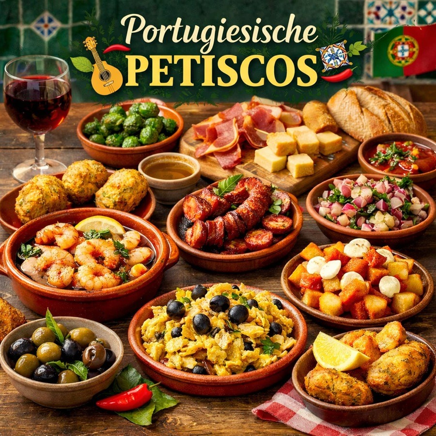 Petiscos- Köstlichkeiten der portugiesischen Küche, ähnlich wie Tapas