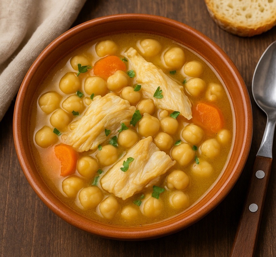 Kichererbsensuppe mit Bacalhau